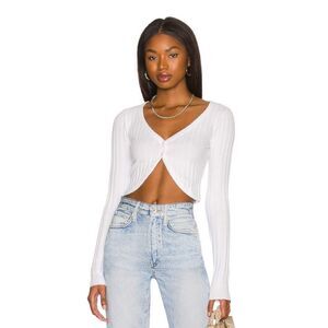 COTTON CITIZEN Capri Crop Cardigan in White